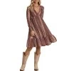 Panhandle Women's V-Neck Ruffle Hem Swing Dress