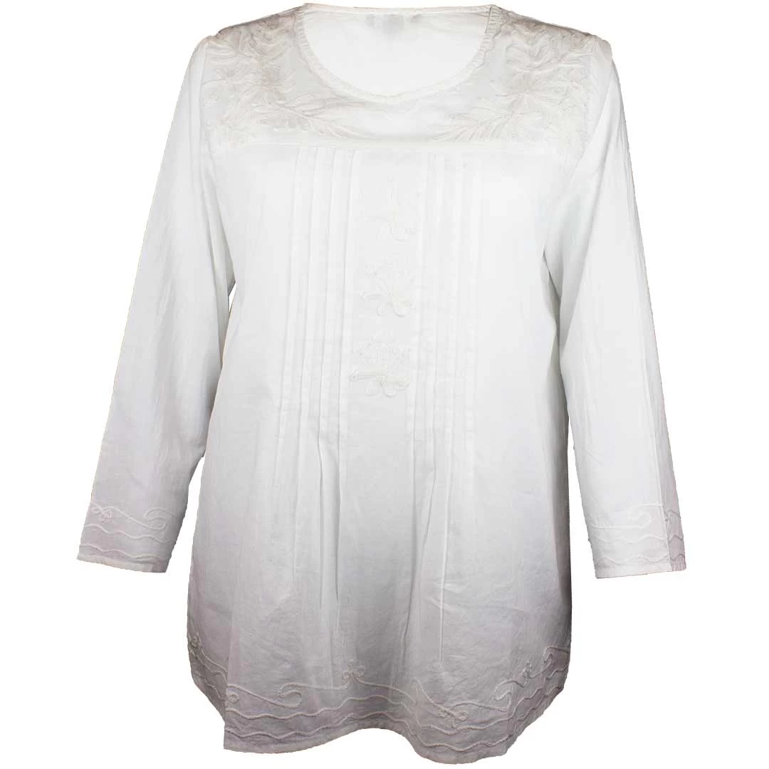 Papa Fashions Women's Embroidered Peasant Top