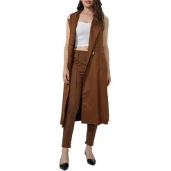 En/Kay Women's Faux Suede Duster Vest