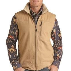 Powder River Outfitters Men's Brushed Cotton Canvas Vest