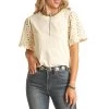 Rock & Roll Cowgirl Women's Eyelet Sleeve T-Shirt