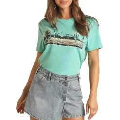Rock & Roll Cowgirl Women's Oversized Cowboy Graphic T-Shirt