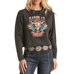Rock & Roll Cowgirl Women's Rambler Cropped Sweatshirt