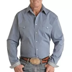 Rough Stock Men's Micro Dot Print Snap Shirt