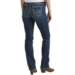 Silver Jeans Women's Elyse Mid Rise Curvy Fit Slim Bootcut Jeans