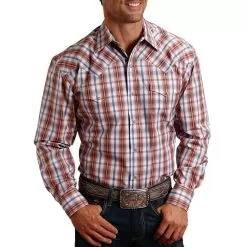 Stetson Men's Plaid Print Snap Shirt