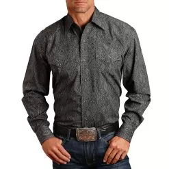 Stetson Men's Vintage Diamond Print Snap Shirt