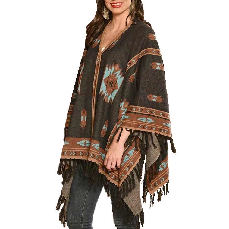 Time Of The West Women's Aztec Design Cape
