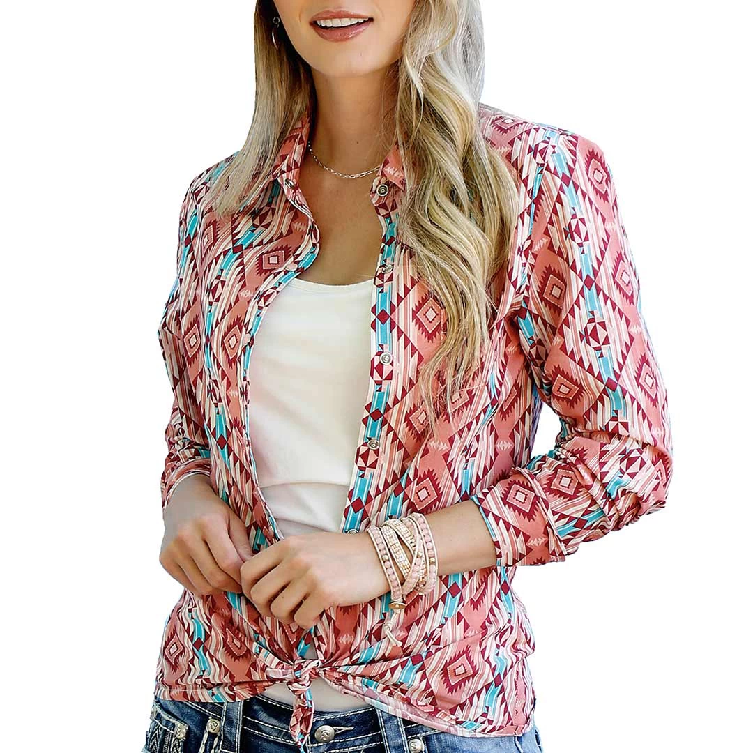 Tin Haul Women's Aztec Print Snap Shirt