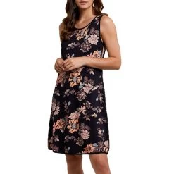 Tribal Women's Reversible A-Line Floral Print Dress